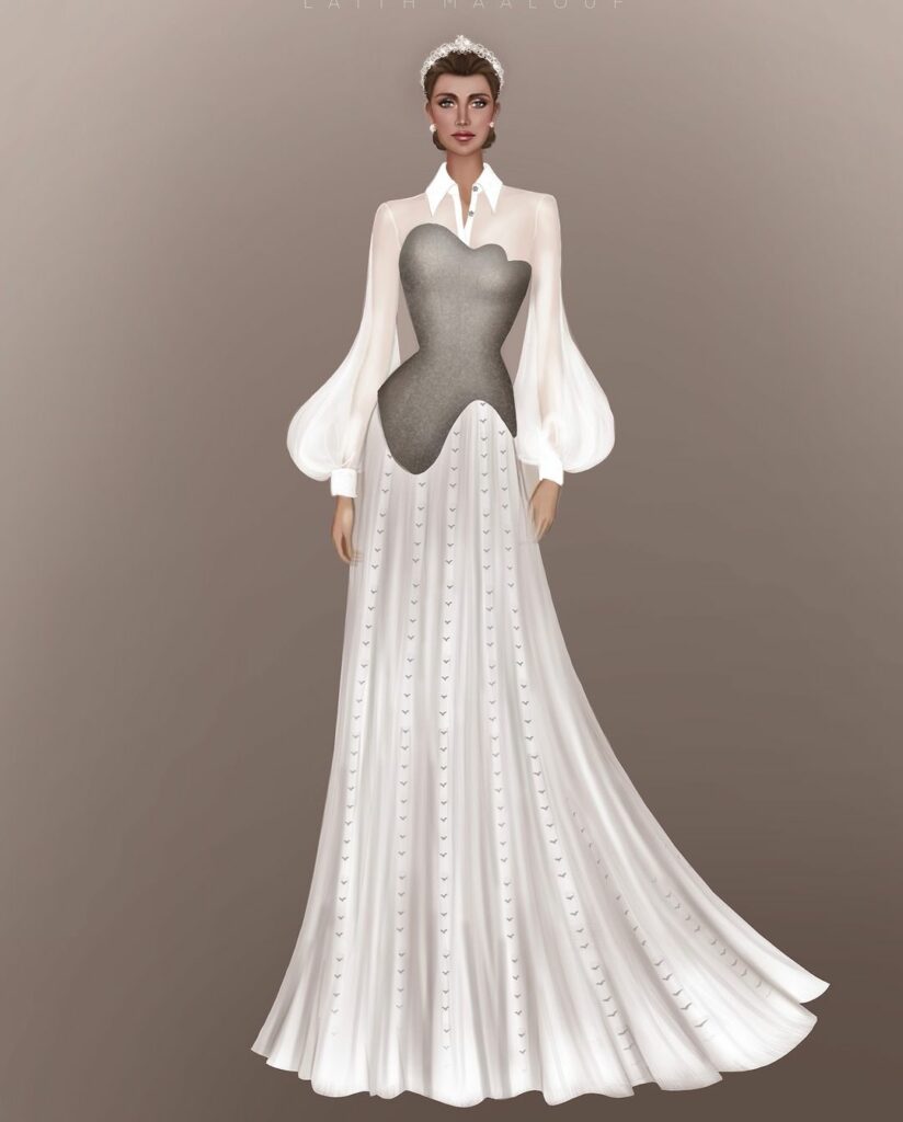 تصميم فستان الملكة رانيا من ليث معلوف