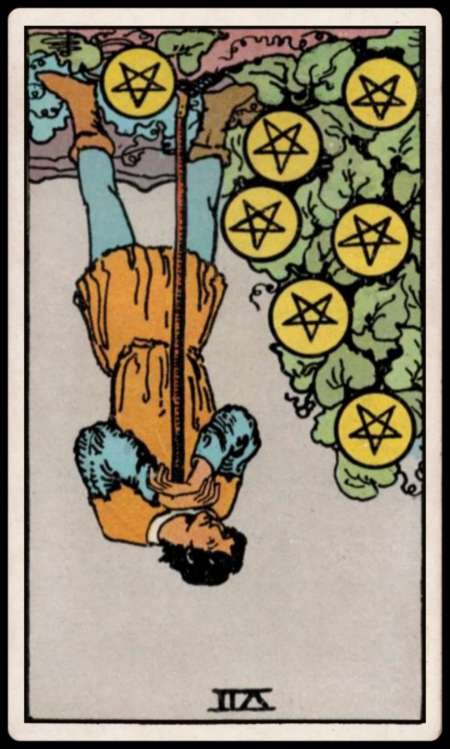 Seven of Pentacles, reversed