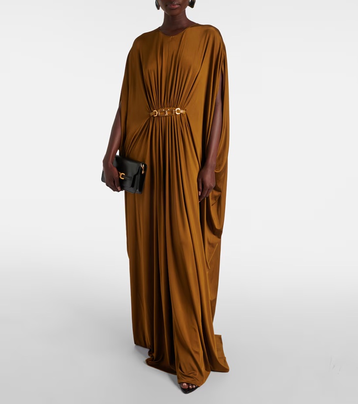Tom Ford Belted Satin Jersey Kaftan