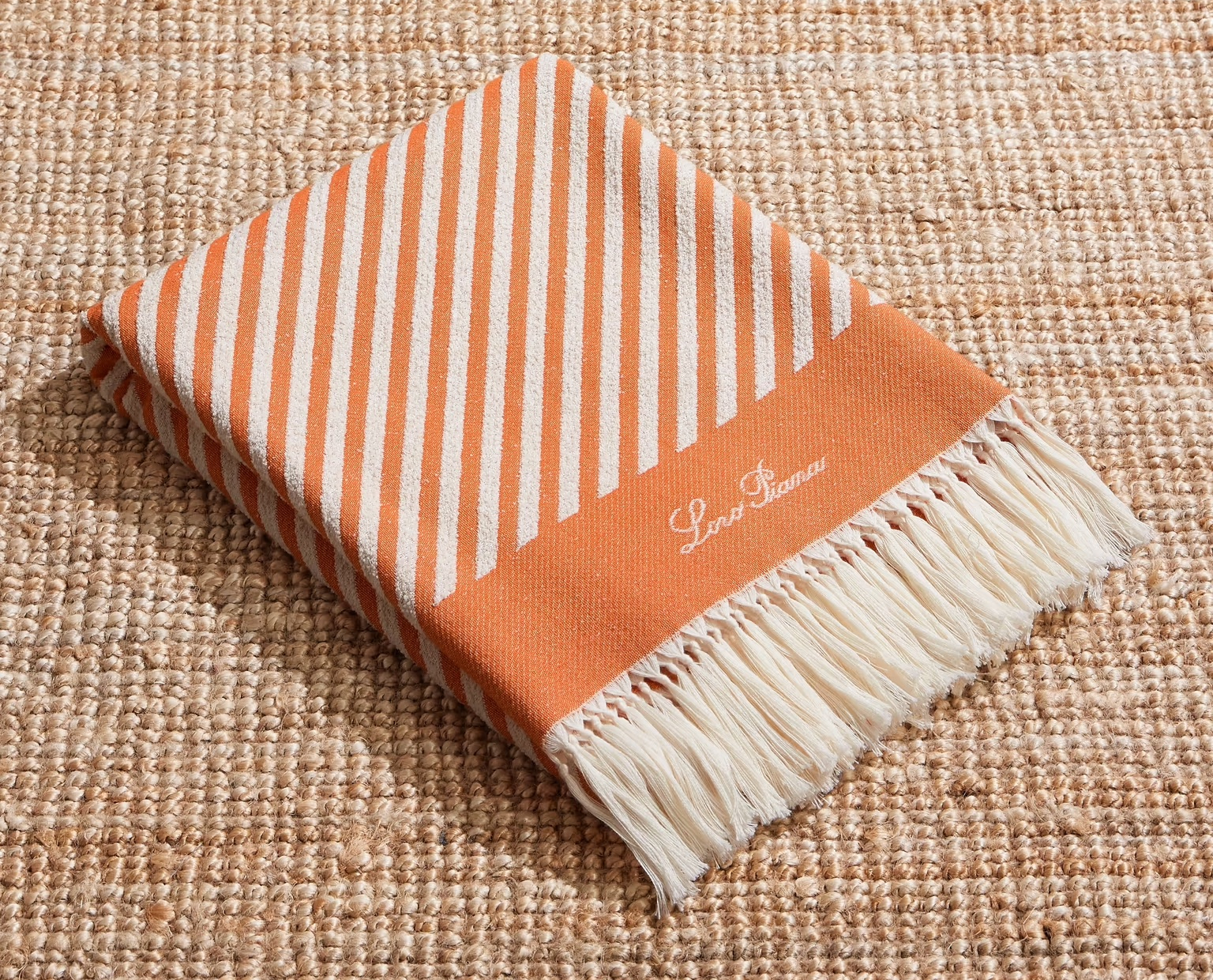 Loro Piana Moai Fringed Striped Cotton-Bouclé Beach Towel