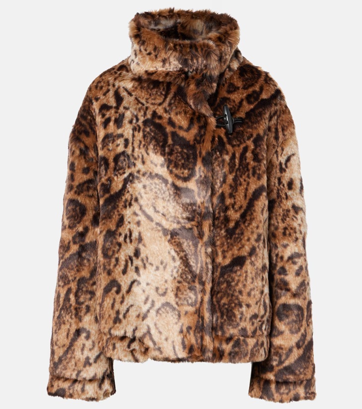 جاكيت jacquemus fernando leopard print faux fur