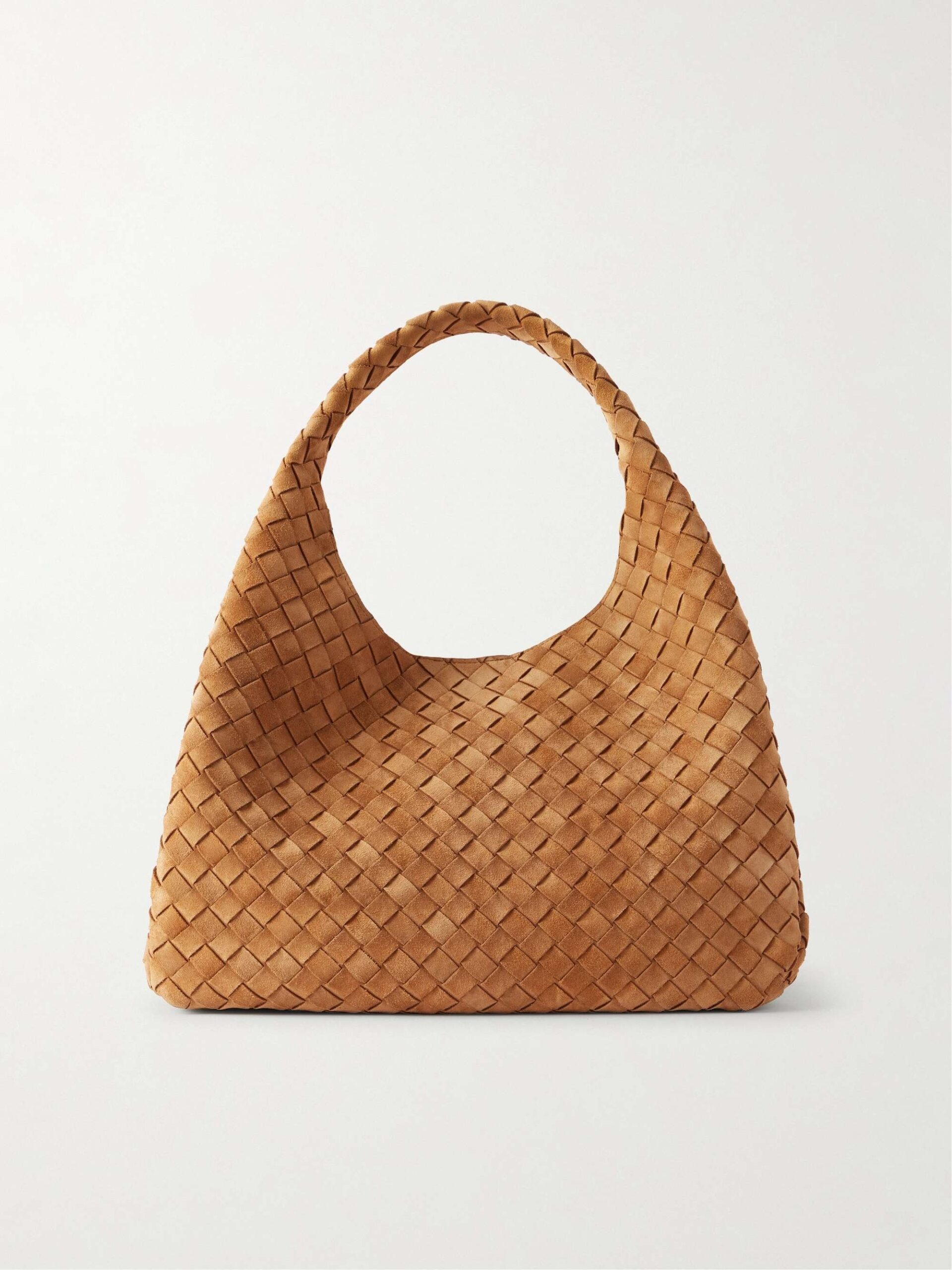 حقيبة Bottega Veneta Campana Intrecciato Large Suede Shoulder Bag