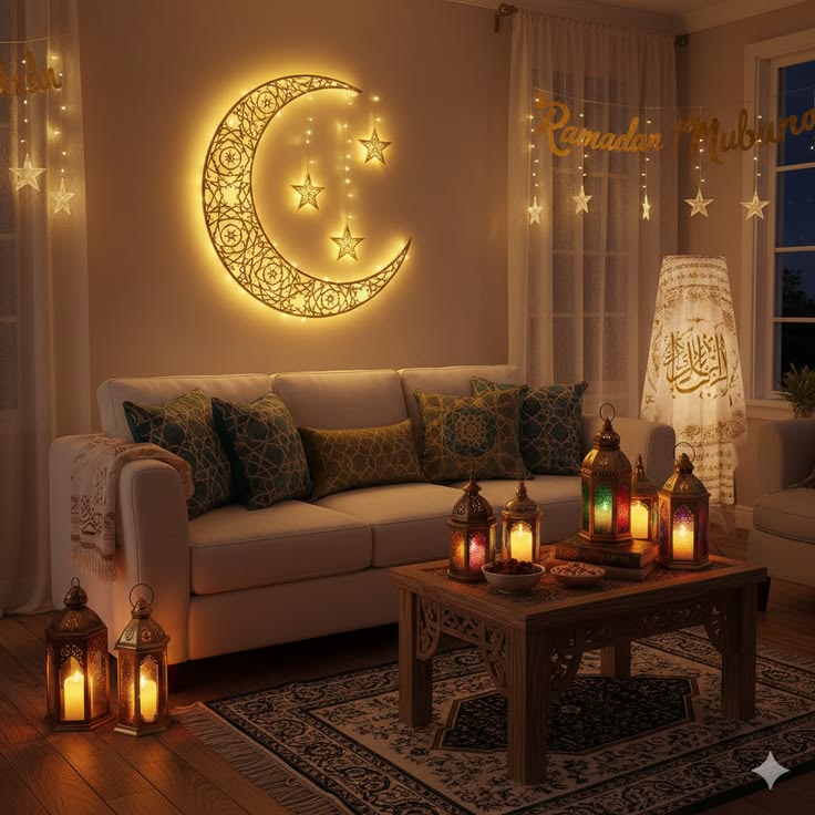 لوحات فنية وإكسسوارات فاخرة لتزيين المنزل خلال رمضان