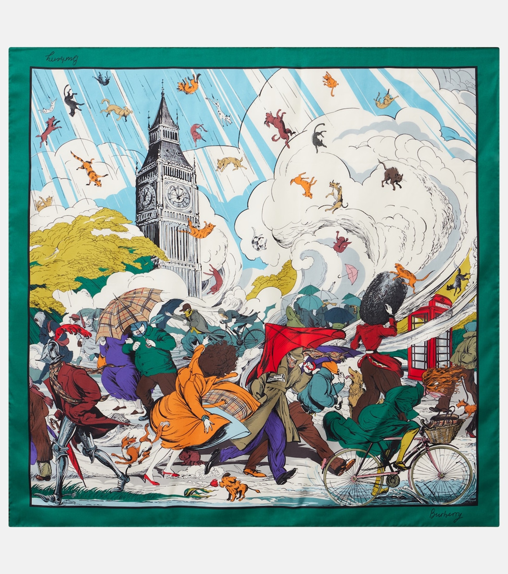 وشاح Burberry Printed silk twill scarf