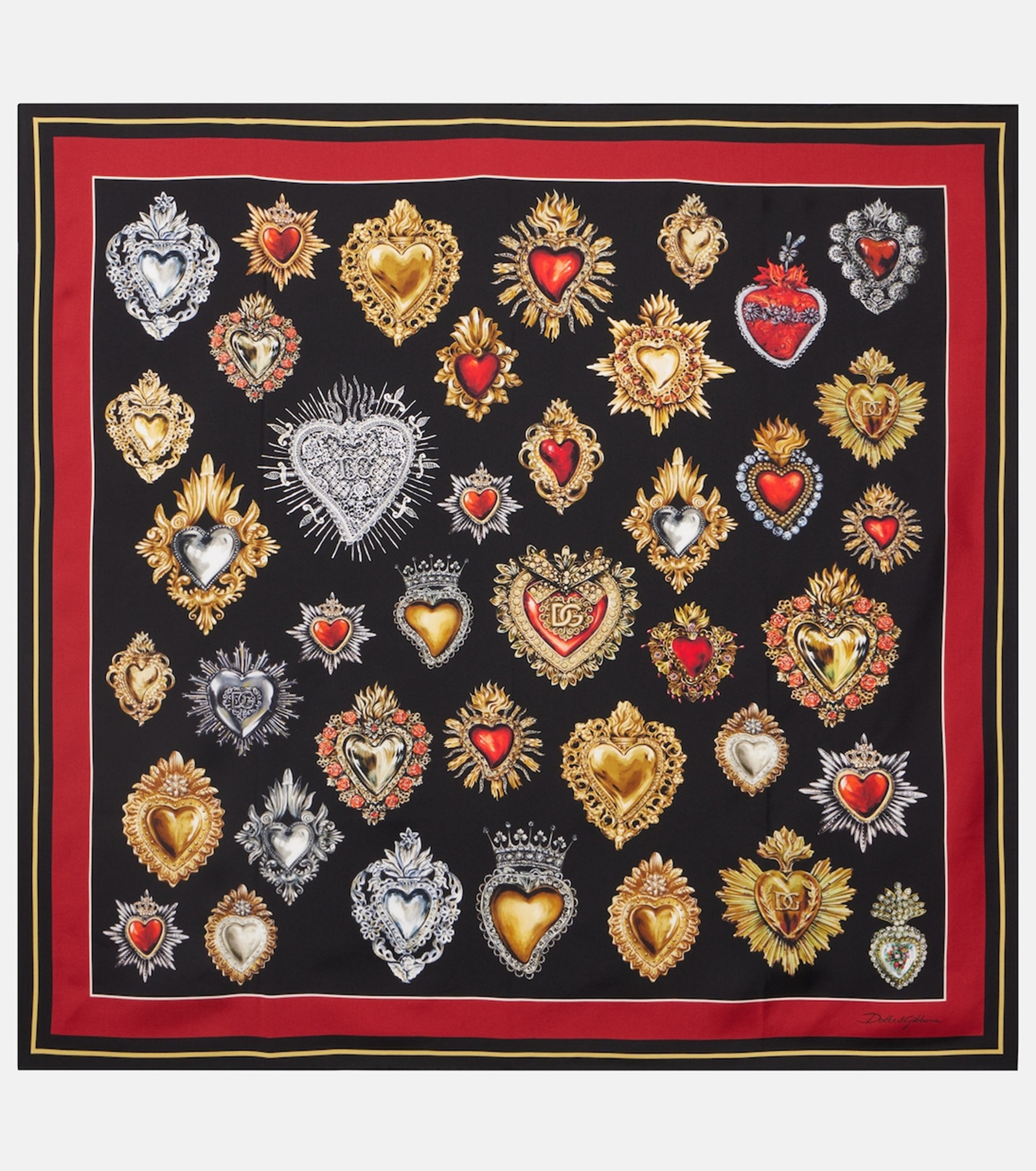 وشاح Dolce & Gabbana Printed silk twill scarf