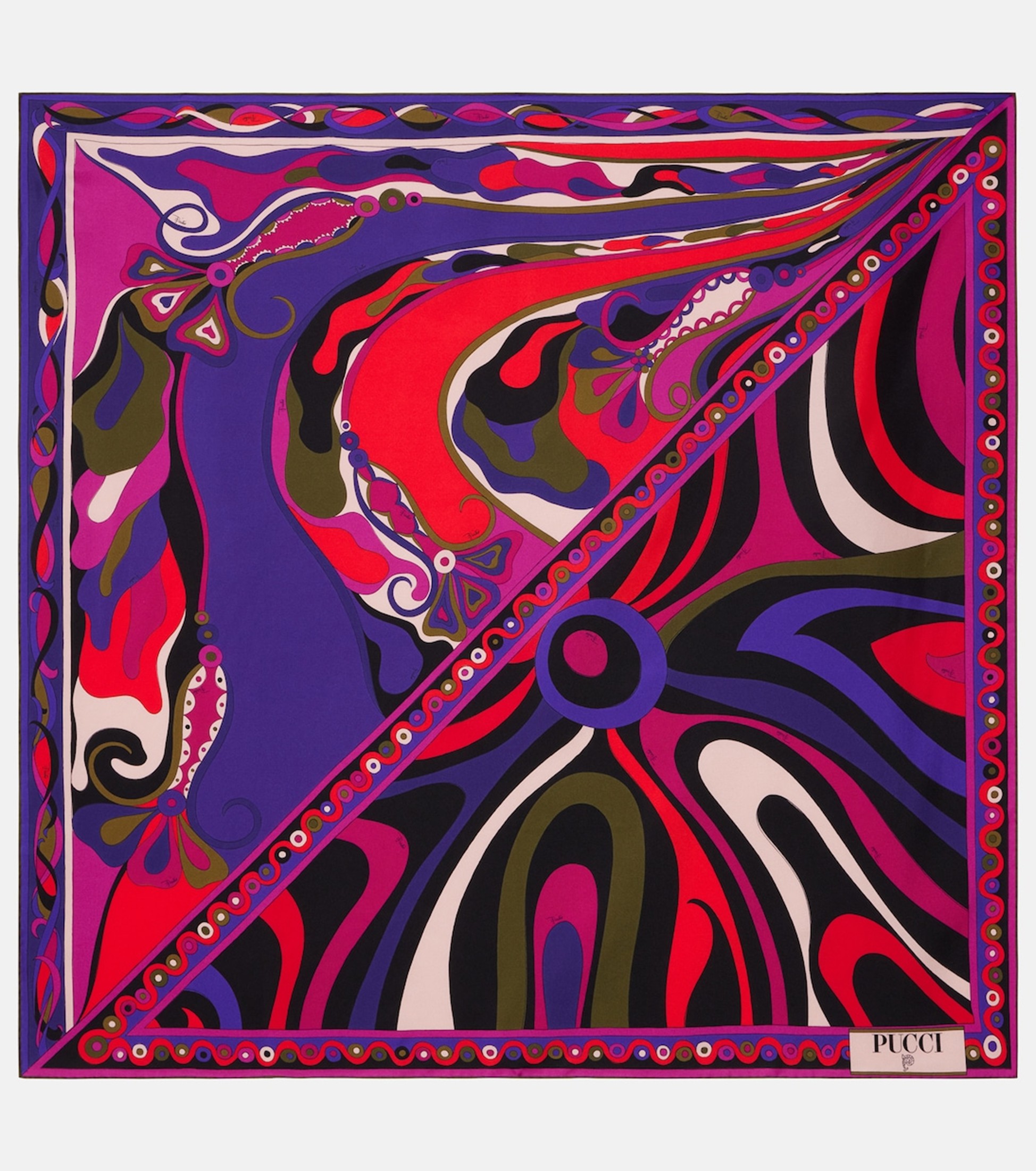 وشاح Pucci Marmo and Orchidee silk twill scarf