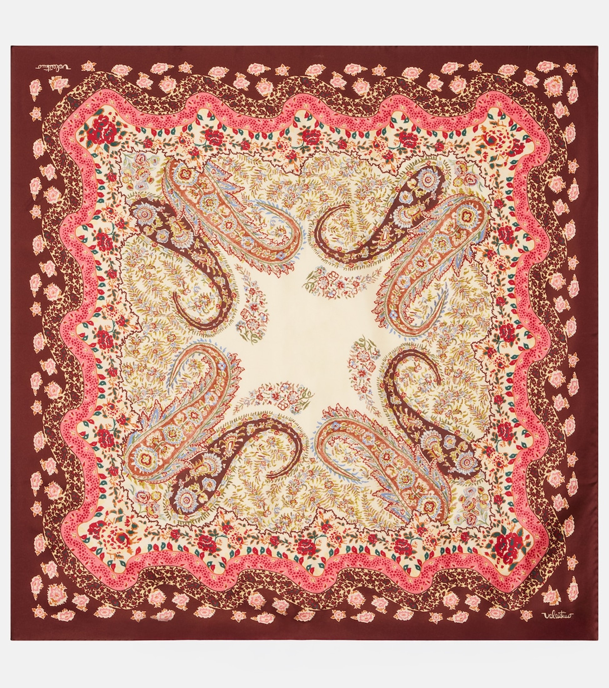 وشاح Valentino Printed silk twill scarf