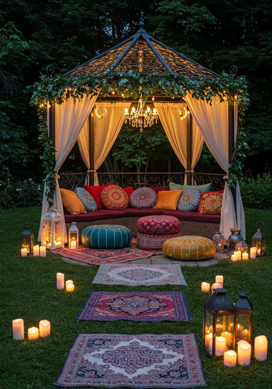 تصميم ساحة المنزل الخارجية في رمضان